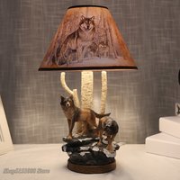 Modern Resin Wolf Table Lamps Animal Lamp Bedside Reading Desk Light for Living Room Bedroom Home Decor Led Stand Light Fixtures