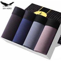 4pcs/Lot Men's Panties Underpants Cueca Boxers Underwear Cotton Thermal for Man Breathable Homme Sexy Soft Male Shorts