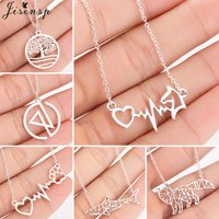Stainless Steel ECG Horse Head Pendants Necklaces Cute Animal Fox Whale Necklace Fashion Jewelry Party Accessories 2025 Gift