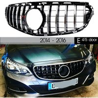 W212 Grill, Black & Silver Front Grille for Mercedes Benz E Class 4-Door Saloon W212 & 5-Door Estate S212 2010 - 2016 E300 E350