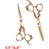 5.5 6 ciseaux de coupe de cheveux 440C ciseaux de coiffure professionnels ciseaux de coiffeur ciseaux de cheveux amincissants ciseaux à cheveux poignée Dragon 9003 #