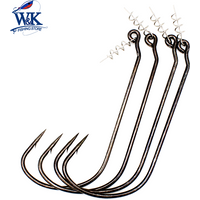 Pike Fishing Hooks 91768NP Model Wide Gap Worm Hook Sizes 12 0 10 0 8 0 and 7 0 Black Nickel Finish Suitable