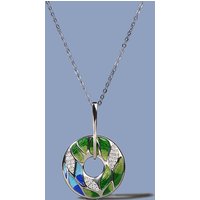 Newest For Women Genuine 925 Sterling Silver Green Bamboo Leaves Luminous CZ Trendy Jewelry Handmade Enamel Jewelry