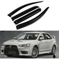 4Pcs Black Acrylic Car Window Wind Deflectors Tinted Awning Shield Rain Sun Snow Shelters For Mitsubishi Lancer EX 2008-2017