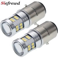 2x Motorrad LED Scheinwerfer BA20D H6 Bixenon Strahl 2835 24SMD 6V 12V Motorrad Moto Roller Moped Licht UTV birne Weiß Lampe 6000K