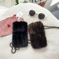 Real Mink Fur Bag Crossbody Bags For Women Furry Bags For Woman Phone Bag Shoulder Bags Female Messenger Bag Winter Handbag