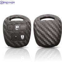jingyuqin Carbon Fiber Patten Silicone Car Key Shell For LEXUS For TOYOTA Remote Key Case Holder Case Cover