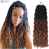 18"Goddess Faux Locs Crochet Hair Synthetic Hair Extensions Ombre Curly Soft Dreadlocks African Wave Gypsy Braids Hair Expo City