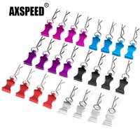 AXSPEED 4Pcs Metal R-type Car Shell Body Fixed Clips Pin with Tab for Axial SCX10 TRX-4 1/10 1/12 RC Car Model Accessories
