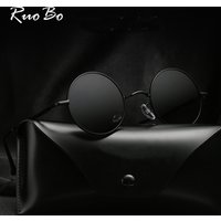 RUOBO Retro Polarisierte Runde Metall Rahmen Sonnenbrille Brillen Für Männer und Frauen Fahren Angeln Marke Designer Sonnenbrille UV400
