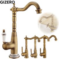 Antique Retro Faucet Basin Mixer Bathroom Hot And Cold Water Taps Single Handle Deck Mount Vanity Sink Washing Basin Taps ZR241