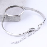 10pcs stainless steel 25mm 20mm cabochon bracelet bezel blank settings diy cuff bracelets bangle base trays for jewelry making