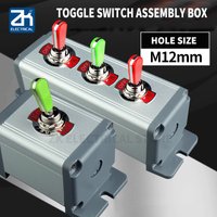 12mm bouton interrupteur engrenage 3 et engrenage 2 plus en alliage d'aluminium boîte de montage interrupteur à bascule interrupteur à bascule 250v15a
