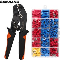 SN-02C mini hand Crimping Tool 0.25-2.5mm² Adjustable Crimper pliers with 280pcs Cable Lugs Assortment Kit wire crimp set