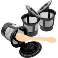 3 PCS Reusable Stainless Steel Filter Coffee Filter Capsule for Keurig 1.0 and 2.0 K200 250 Brewer Coffee Maker with a Spoon