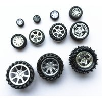 2Pcs/Lot 18 Types Mini Toy Car Wheels DIY Model Plastic Rubber Tires Seal Ring Assembled Robot Parts Drop Shipping