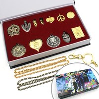 Necklace Pendant Toys Cosplay Props Collection Gift Anime Jojo Jojo's Bizarre Adventure Badges With Box Breastpin Keychain Set