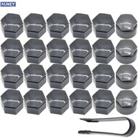 24x 22mm Grey Wheel Nut Bolt Cover Caps Set W/ Puller For Opel Vauxhall Holden Insignia Chevrolet Vectra Buick Regal 2010 - 2017