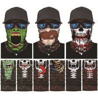 3D Seamless Magic unisex Bandana Ghost Skull Tube Neckchief gaiter Warmer Face Cover Head Scarf Headband Headwear Halloween