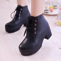 Anime Black Butler Ciel Phantomhive Cosplay Shoes Lace-up High Heels Cosplay Shoes Boot for Women/Men White and Black Size 35-45