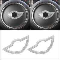 1PCS Crystal Car Steering Wheel Decoration Sticker For BMW MINI COOPER F54 F55 F57 F60 Countryman Interior Accessories