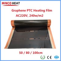 All Sizes Brand New AC220V Graphene PTC Heating Film Infrared Electric Warm Floor Heating System 220~240W/m2 Carbon Foil