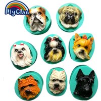 Puppy Dog Breed Face Silicone Cake Decoration Mold Animal Cupcake Making Modeling DIY Chocolate Resin Epoxy Polymer Clay Mould