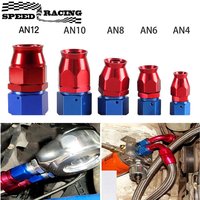 Deli173-Kit d'Adaptateur d'Extrémité de Tuyau de Carburant AN4/6/8/10/12 Droit 0 °/45 °/90 °/180 °, Résistant, Rouge, Bleu