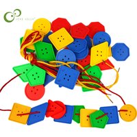 30 Pcs Montessori Toys Educational Toys for Children Early Learning Geometric Blocks Threading Buttons Teaching Aids GYH