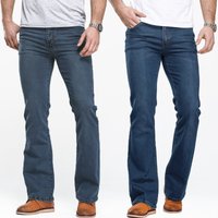 Jean bootcut LGRG pour homme, légèrement évasé, coupe slim, bleu et noir, pantalon en denim stretch classique de créateur pour homme