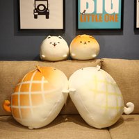 Cute Stuffed Bread Dog Plush Toy Cartoon Animal Shiba Inu Doll Soft Nap Sleeping Pillow Cushion Gift