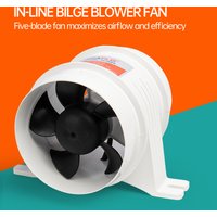 12V/24V 40A ABS Quiet Air Blower Water Resistant High Air Flow In-Line Blower Marine Bilge Boat Blower Motor Plastic