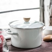 Korean Enamel Pot Thick 24cm Enamel Soup Pot 2L3L4L Saucepan Saucepan Hot Pot Decocting Pot Pots for Cooking Cooking Pots Set