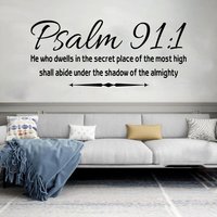 Autocollant mural en vinyle Psaume chrétien, verset de la Bible 91:1, Lui qui Dsplendide dans la place secrète, Amour de la famille, Priez la religion, Citation, Sticker mural