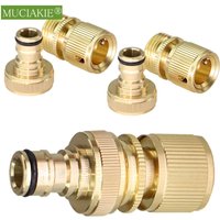 Garden Hose Quick Connect Male Female Solid Brass Water Pipe Fittings GHT 3/4 Inch Threaded Quick Coupling Irrigation Adapter