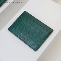 FREE Monogram Premium Luxury Card Wallet Genuine Leather Case Card Holder For Men Dropship
