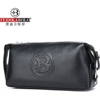 FEIDIKABOLO Famous Brand Cow Leather Man Clutch Bags Fashion Long Brown Black Purse Genuine Leather Men Wallets Male Clutch Bags