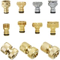 1/2 3/4 5/8 1" Thread Quick Connector Brass Garden Watering Adapter Drip Irrigation Copper Hose Quick Connector Fittings 1 Pcs