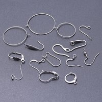 100pcs Stainless Steel Earrings Women Men Hook Accessories For Jewelry Making Earring Piercing Hoop Ear Rings Handmade Component