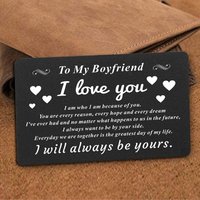 Engraved With Love Message Card Wallet Insert Valentine's Day Present Couple Love Gift For Boyfriend