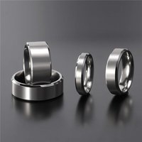 Kolmnsta 4/6/8mm Brushed Titanium Ring Men Silver Color Male Female Wedding Band Engagement Rings Classic Women Fashion Jewelry