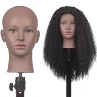 Afro Female Bald Mannequin Head Black Manikin Mode Professional Cosmetology Head For Cap Wig Display Dummy Head
