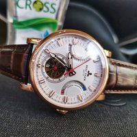 Reef Tiger RT Men's Automatic Watch White Dial Leather Strap with Date And Day Function RGA1950