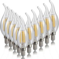 10pcs E14 LED Bulb AC220/240V 4W 6W Filament Candle Light C35 Edison Glass Bulb Retro Antique Vintage Style Cold White Warm