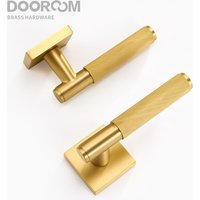 Dooroom Brass Door knurled handle Set Modern Interiror Bedroom Bathroom Door Lever Set Dummy Privacy Passage lock