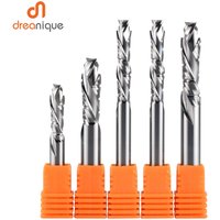 DREANIQUE Two Flutes Compression Milling Cutter with Chip Breaker Up&down Carbide Router Bit 6mm 8mm Wood Engraving End Mill