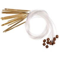 12 Stück karbonisierte natürliche Bambus Teppich Häkelnadeln Set Teppich Teppich Weben Stricknadeln