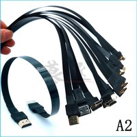 0.2M FPV HDTV-compatible Type A Male UP&Down Angled90 Degree to HD Male HDTV FPC Flat Cable for Multicopter Aerial Photography