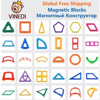 VINEDI Big Size Magnetic Building Blocks Magnetic tiles Magnet Designer construction blocks Montessori Educational Toys For Kids