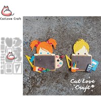 Catlove School Boy Girl Blackboard Metal Cutting Dies Scrapbooking Stencil Die Cut Card Making DIY Craft Embossing New Dies 2022